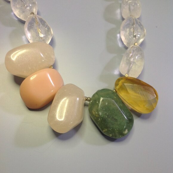 Loft (Ann Taylor) Necklace Chunky Bead Rock Candy Pastel Multicolor - Picture 7 of 15